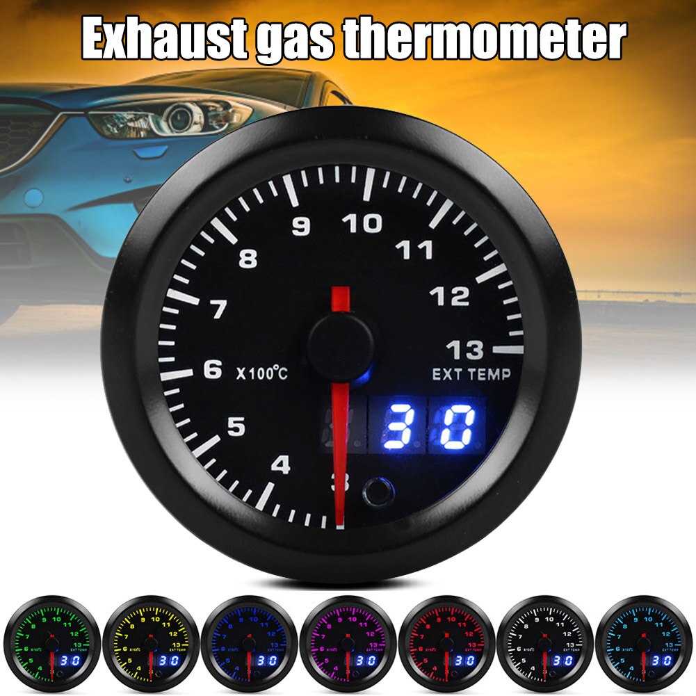 Neue Auto Auspuff Gas Thermometer 3 Ziffern Anzeige Auto Änderung 12V 52mm Abgas Temperatur Meter