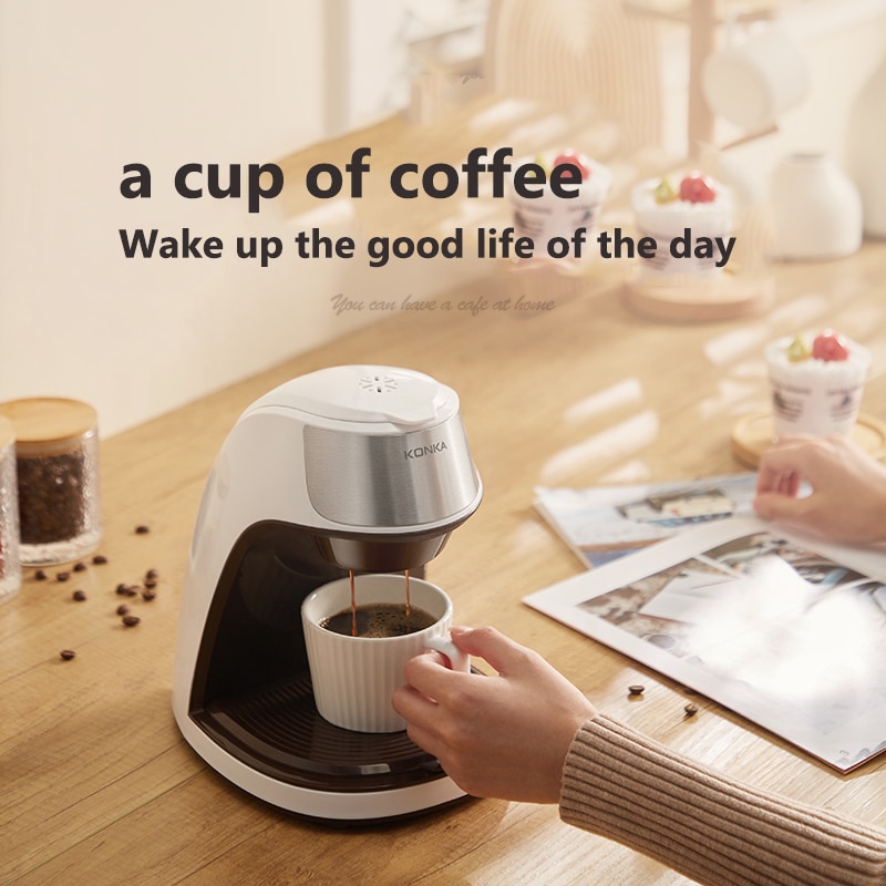 Liten kaffemaskin hjemme 300ml bærbar kontor te -bryggemaskin dryppfilter type