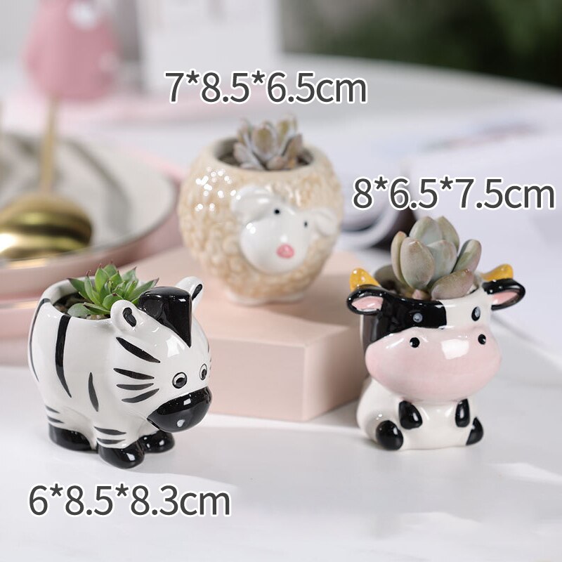 Strongwell Miniatuur Uil Bloempot Wastafel Bloempotten Fairy Tuin Potten Ornament Home Office Decor Succulent Groene Planten: 14