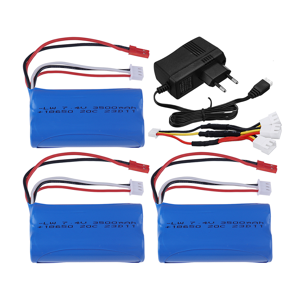 18650 7.4V 3500mAh Li-ion Battery With JST Plug 2S for UDIRC UD1601 UD1602 UD1604 UD1607 SG1603 SG1604 RC Flat Sports Car Toys​: Ivory