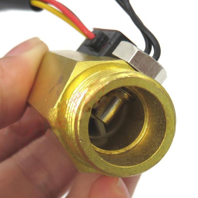 G1/2 Water flow sensor Hall flowmeter with temperature detection Metal copper shell flowmeter turbine flow meter Copper sensor