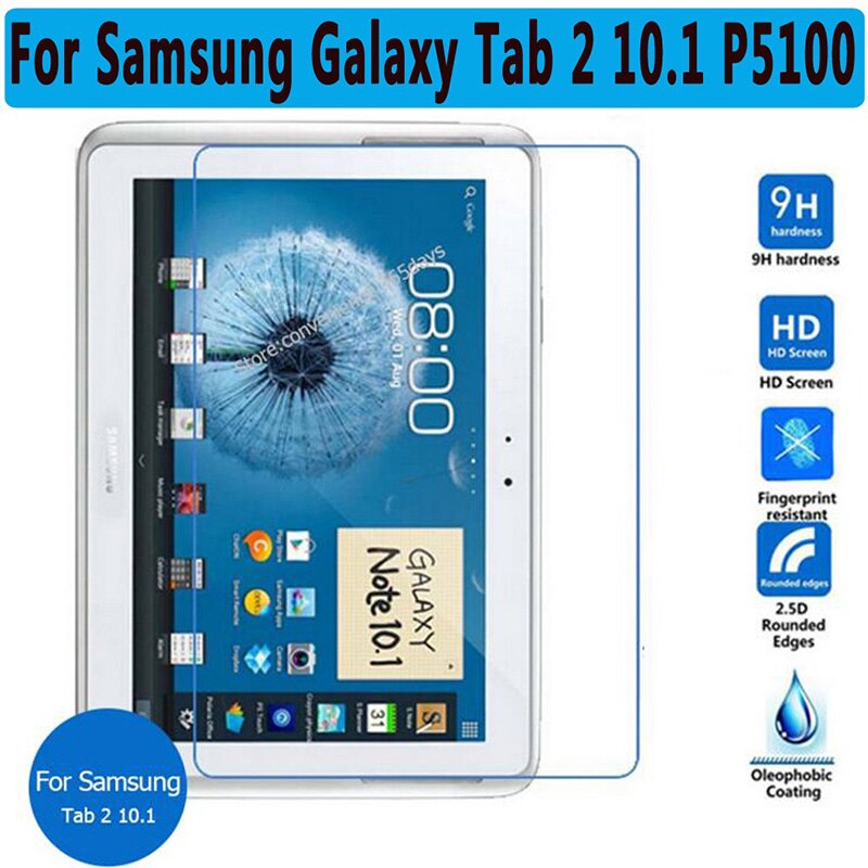 9 H Gehard Glas voor Samsung Galaxy Tab 2 10.1 P5100 P5110 P5113 Tab2 10.1 "Screen Protector Film Clear screen Bescherm Cover