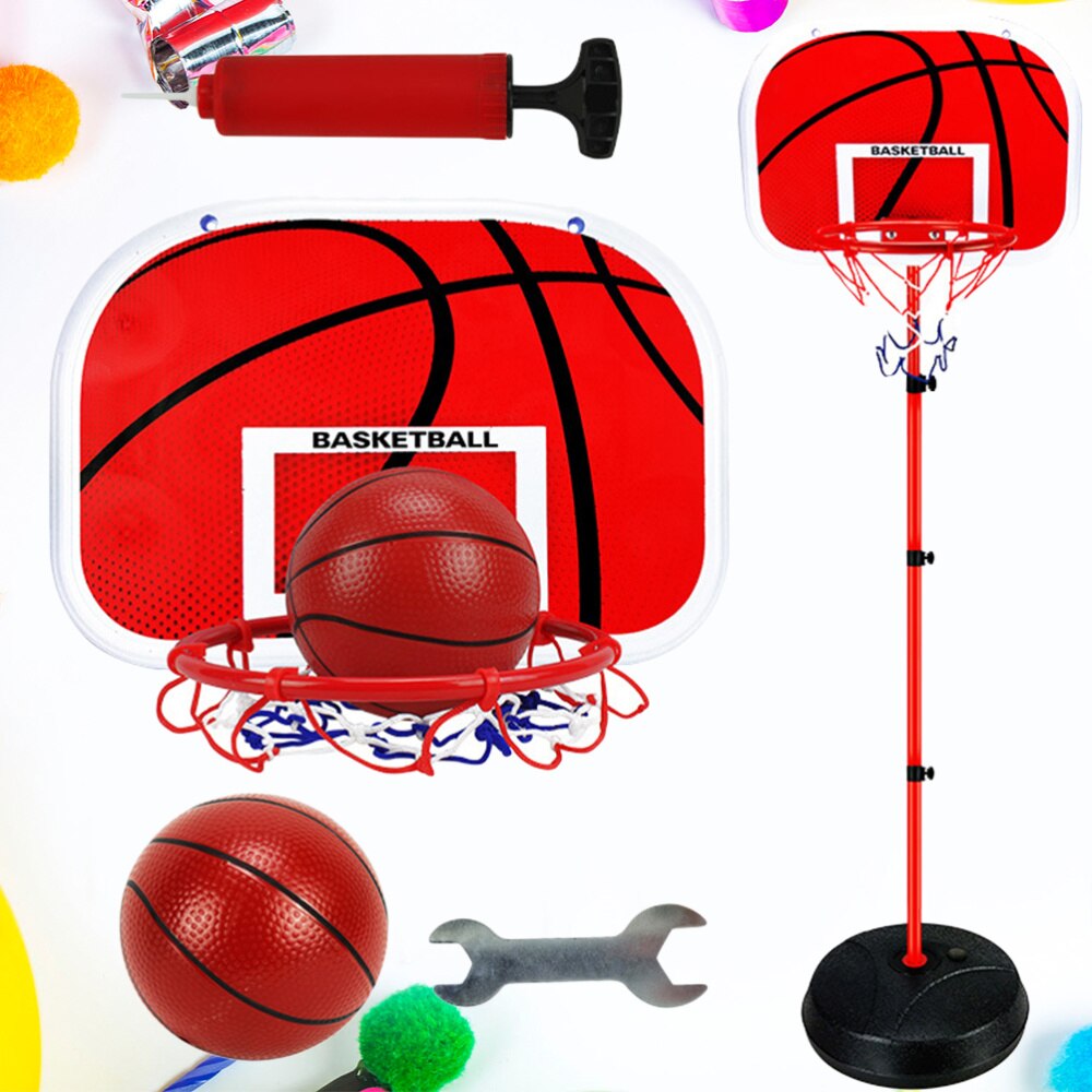 Kinderen Basketbal Set Rekken Stand Metal Training Shot Indoor Outdoor Sport Lifting Basketbal Frame-2.1M (Rood)