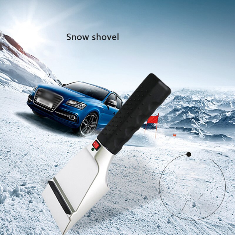 Winter Car Snow Shovel 12V Electric Heating Dual-Purpose Car Ice Scraper Snow Shovel Glass Defrosting Cleaning Tool