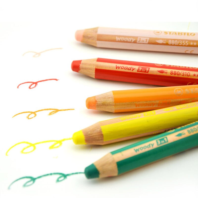 6/10/18PCS German STABILO Invincible Colour Crayon 886 Ultra Coarse Water Soluble Colour Brush Set