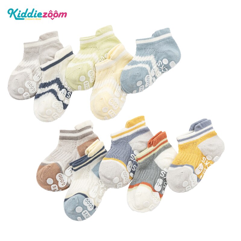 10 Pairs Baby Mesh Sokken 2022 Zomer Ademend Peuter Meisje Boot Sokken Anti Slip Kids Jongens Floor Sokken Non-slip Katoen Zacht