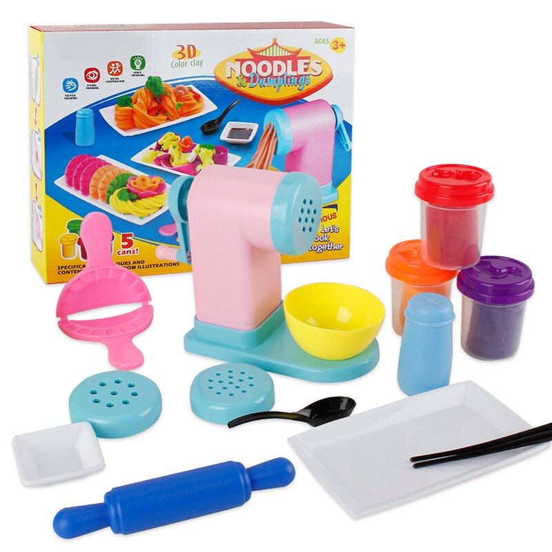 Modelo de máquina para hacer tallarines de arcilla, máquina para hacer tallarines de barro, plastilina DIY, plastilina de colores finos, juguete para jugar a las casitas
