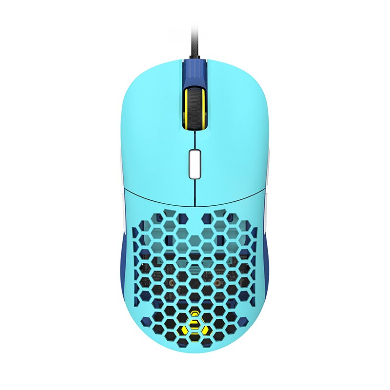 AJAZZ F15 mysz do gier RGB/a wielu kolor podświetlenia 16000DPI 7 przycisków PMW3338 czujnik konstrukcja o strukturze plastra miodu przewodowa mysz ergonomiczna do laptopa pulpit: Niebieski