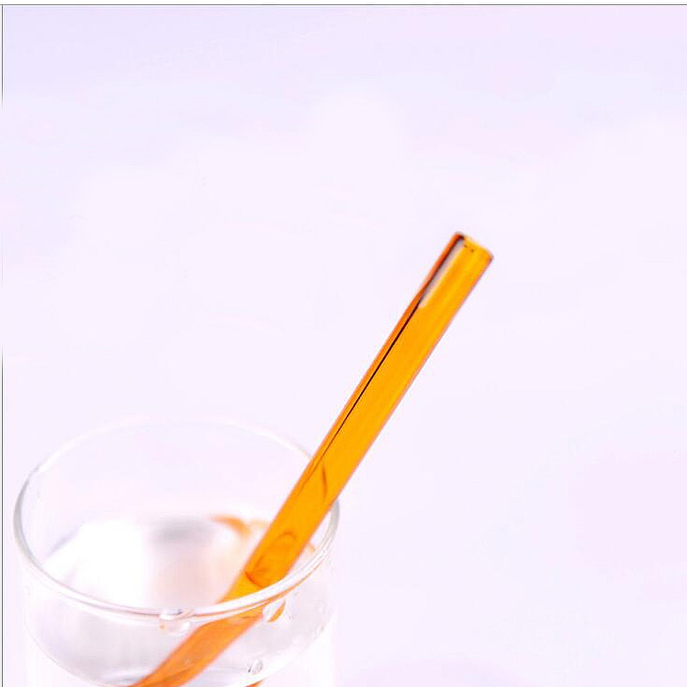 Reusable Glass Straws Colorful Clear Drinking Straws Wedding Birthday Party Drinking Straw Straight Bent Shape Portable Straws