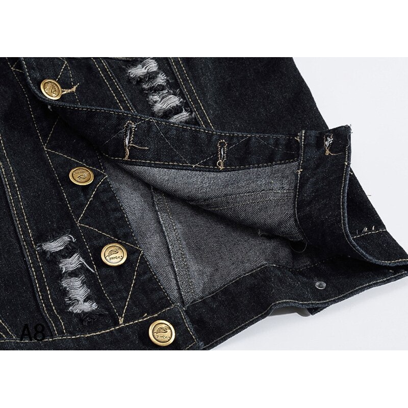 Denim mænds vest ærmeløse jakker mænd tøj vaskede jeans frakker herre vest jakke veste mænd plus size s -6xl my100