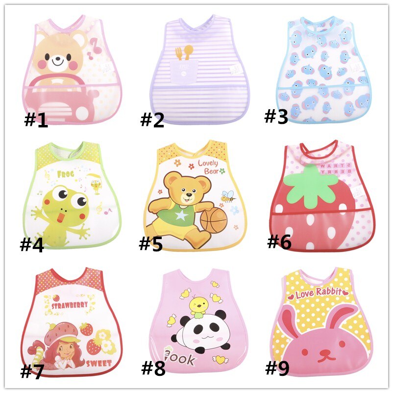 8 Pcs/lot Pecial Translucent Bib Pocket Bib Children Turn Soft Bibs Waterproof Bibs 1 To 3 Year EVA