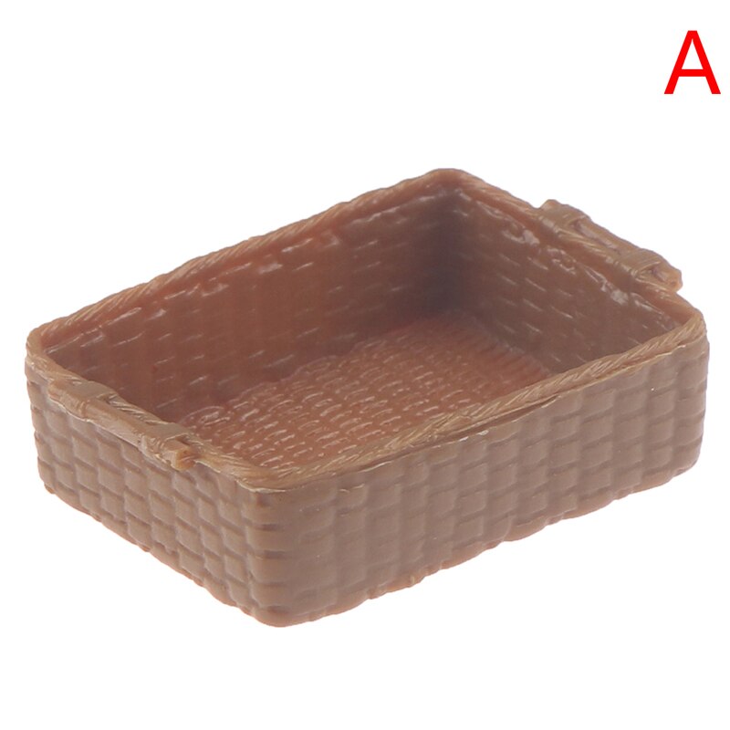 1 Pc 1/12 Scale Mini Dollhouse Miniature Resin Food Storage Basket Model Accessories Toys: A