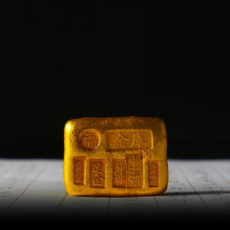 Metalen Paperweights Chinese Kalligrafie Pen Rest Chinese Traditionele Gold Bullion Vormige Paperweights Papier Drukken Prop