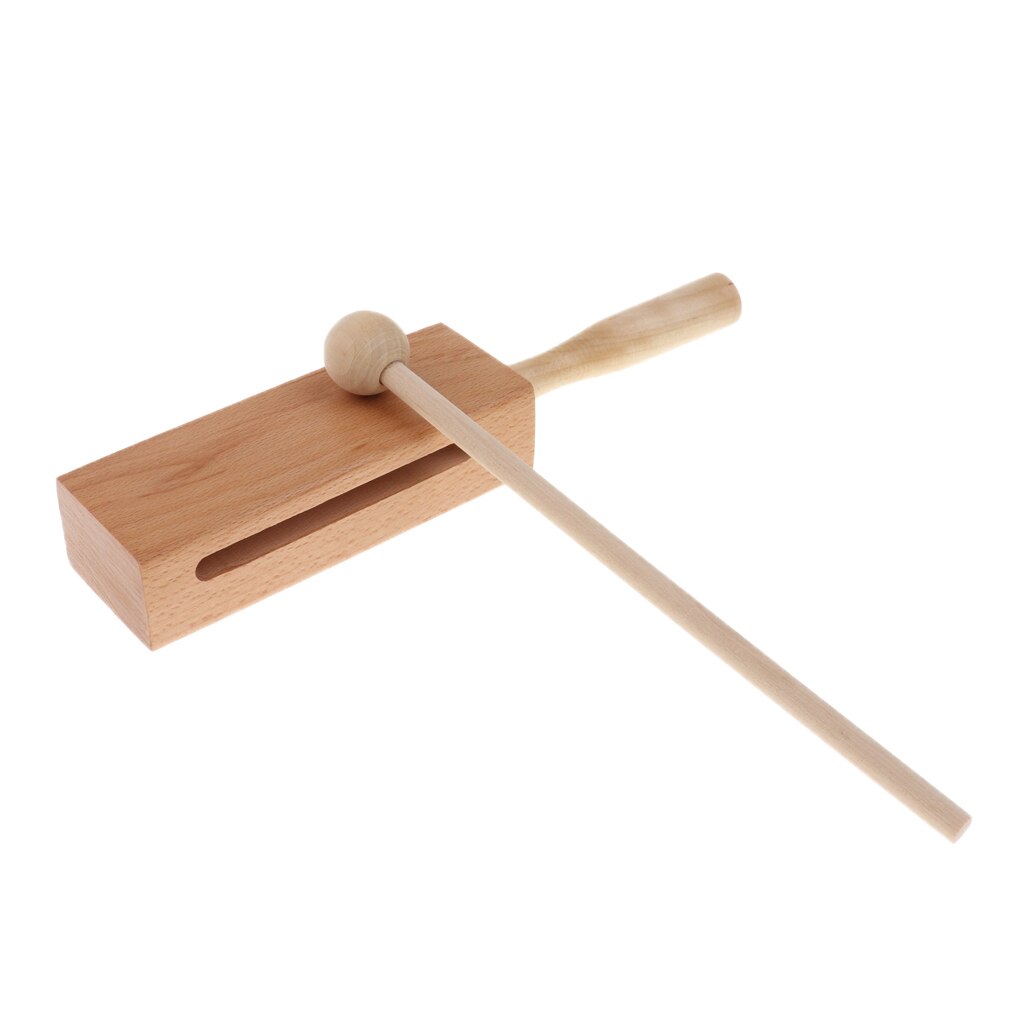 Finest Wood Block Hand Percussion + Mallet For Kids Music Early Leaning