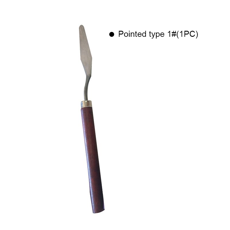Juego de espátulas profesionales de acero inoxidable, juego de 5 unidades, paleta de cuchillos para pintar al óleo, herramienta de pintura de Arte Fino, juego de cuchillas flexibles: Pointed type 1--1PC