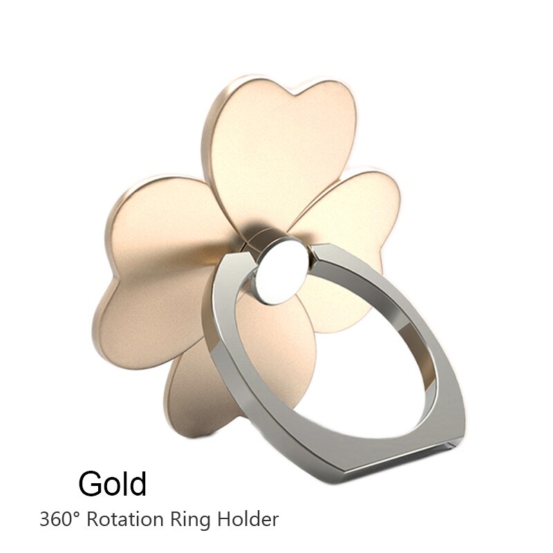 Finger Ring praktisch Smartphone Ständer Halfter praktisch Clever-Runde Telefon Ring transparent Katze Halfter Herz Buchse Auto Halterung Ständer: Blume-Gold