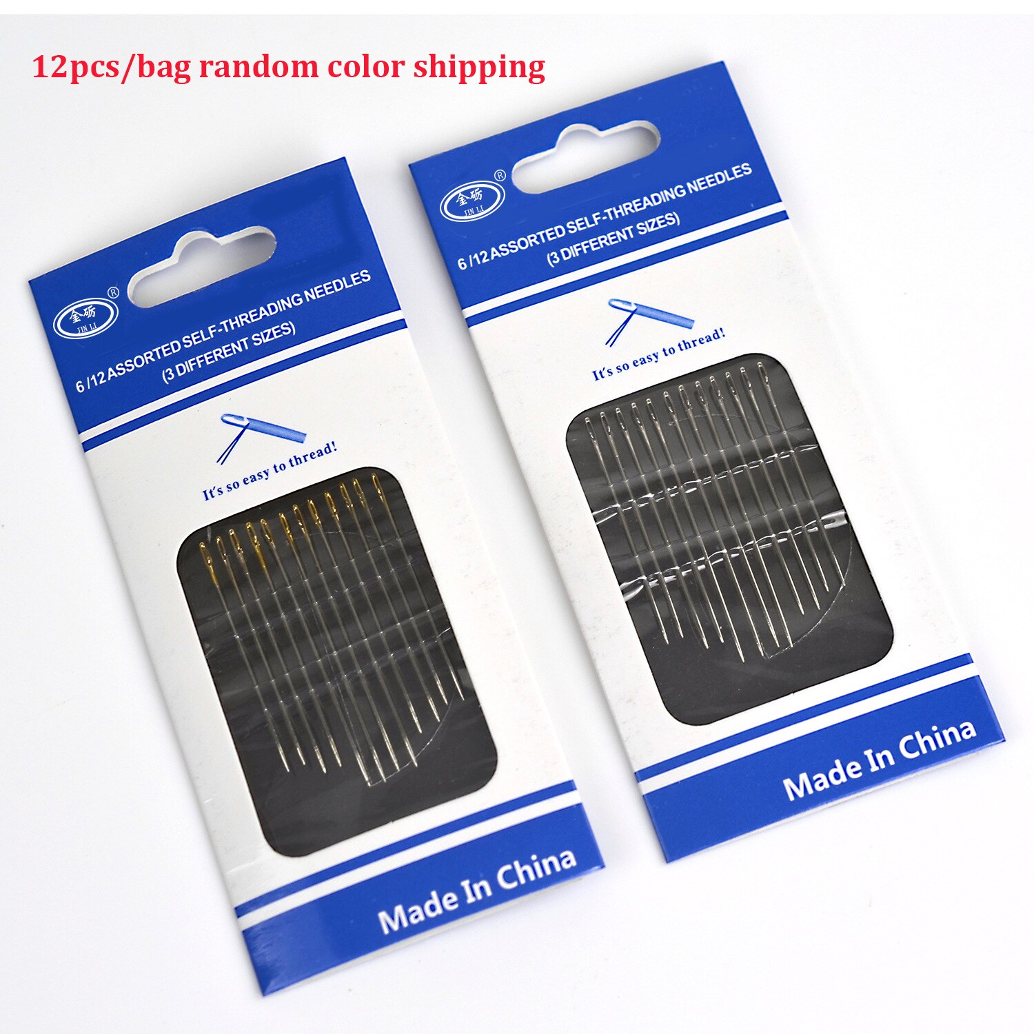 12 Teile/satz Blind Threading Nadel für Nähen Haushalt Bekleidung Manuelle DIY Jewerly Sicken Nadeln Große Loch Edelstahl Nadel: 12pcs