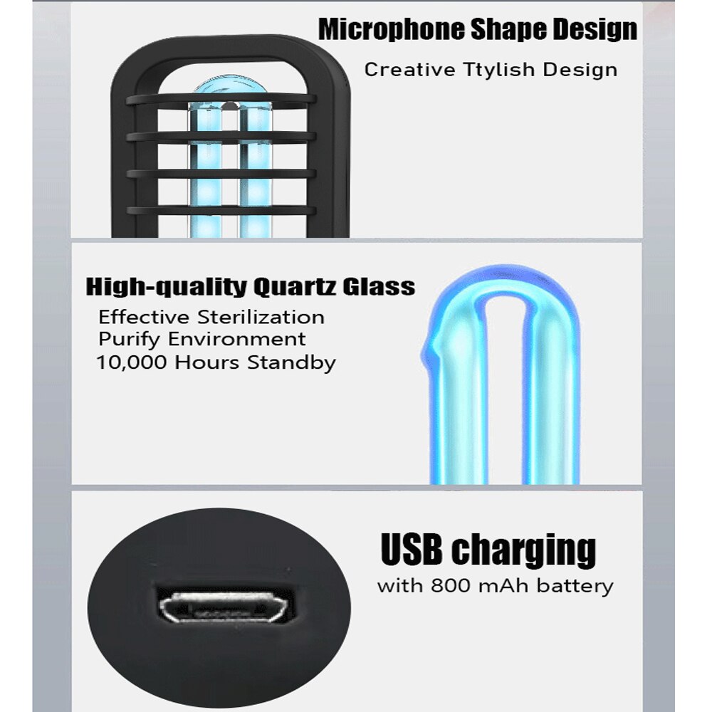 Ultraviolet Lamps UVC Light Portable USB UV Lamp Ozone Quartz Led Home Clean Ultraviolet Air Lights USB Ultraviolet Lamps
