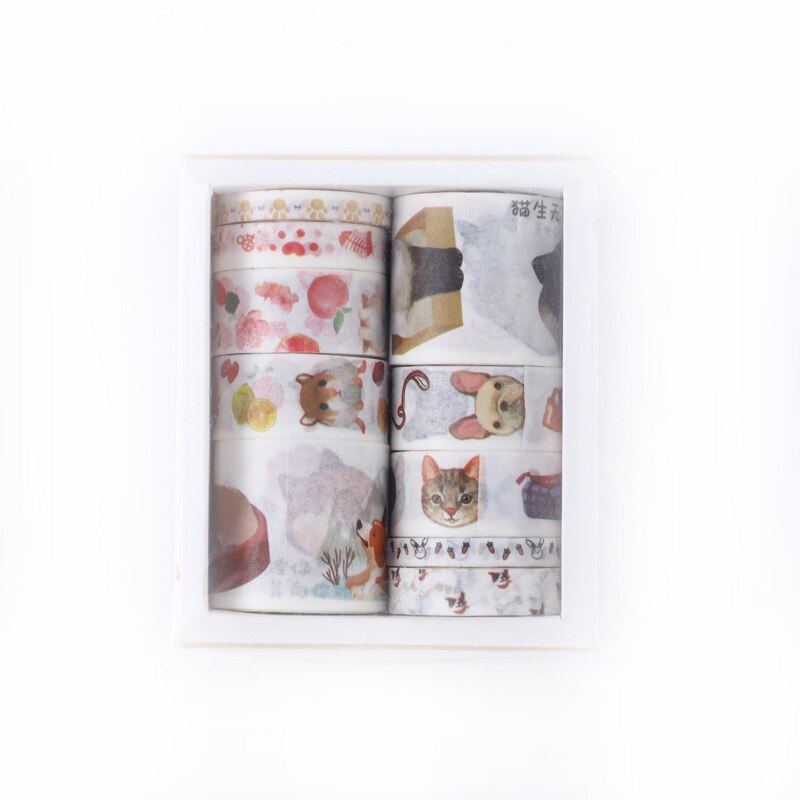 10 stk washi tape sæt papeleria maskeringstape kawaii kontor scrapbooking papirvarer dekorative leverancer klistermærker scrapbog