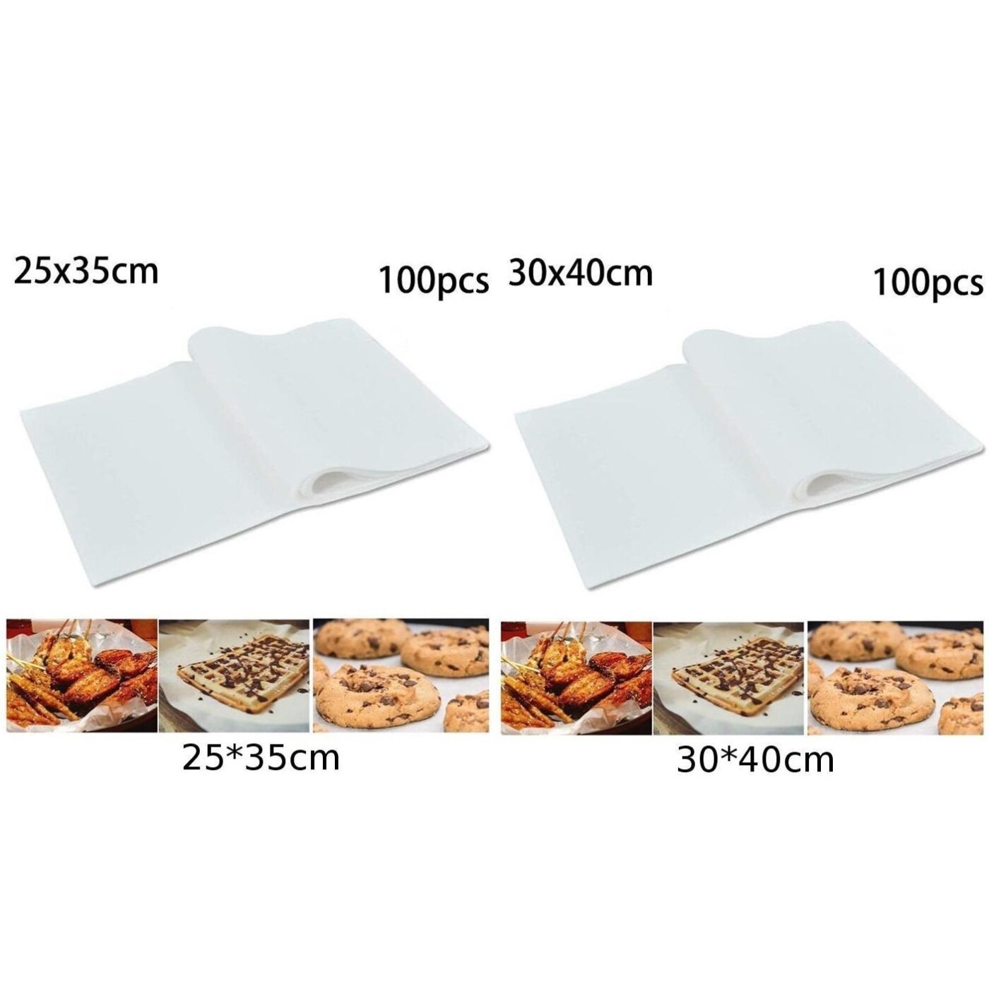 100Pcs Bakpapier Non Stick Vellen Perkament Magnetron Maken Vlees Wit