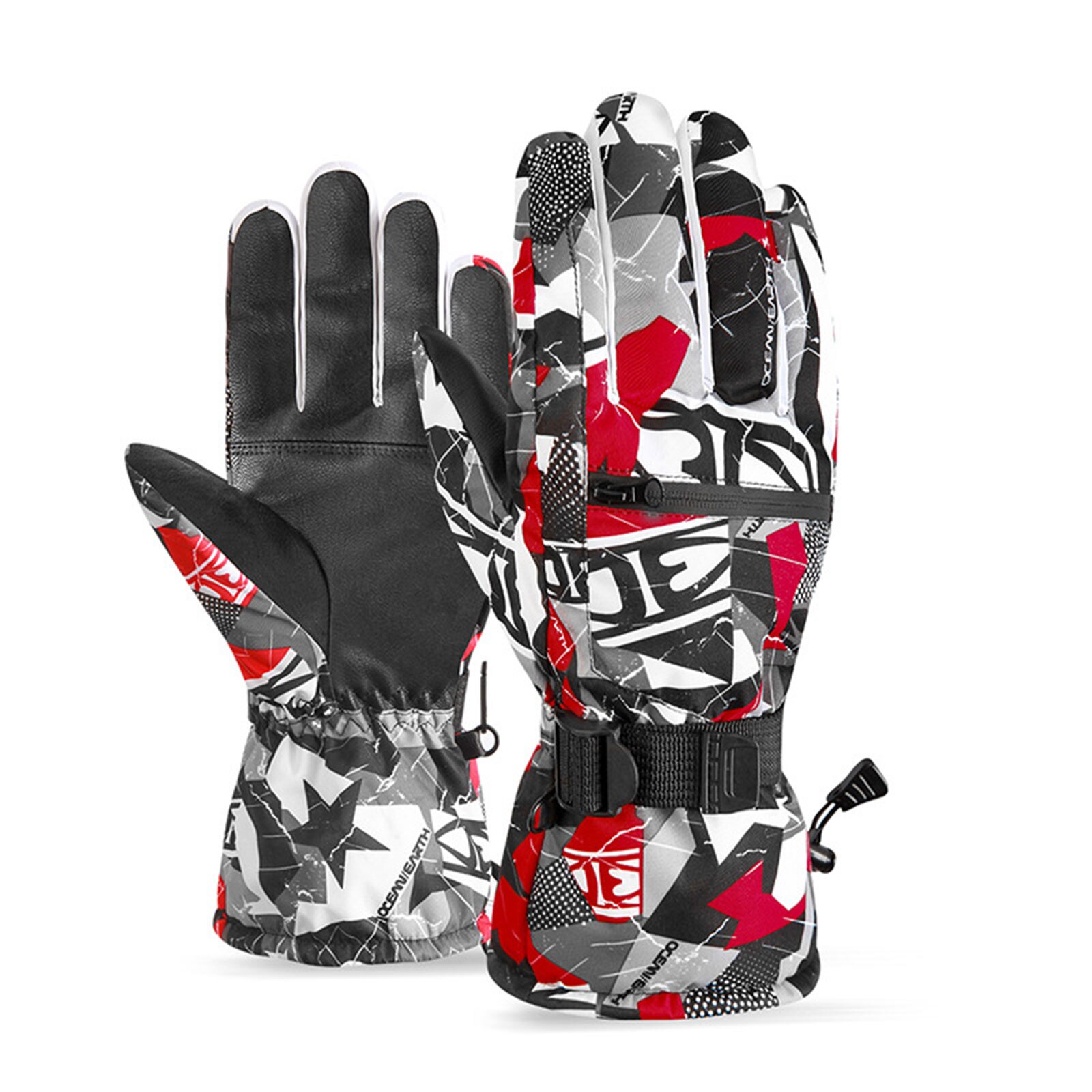 Mannen Vrouwen Ski Handschoenen Ultralight Waterdichte Winter Warme Handschoenen Snowboard Handschoenen Motorrijden Sneeuw Waterdichte Handschoenen: Rood / L