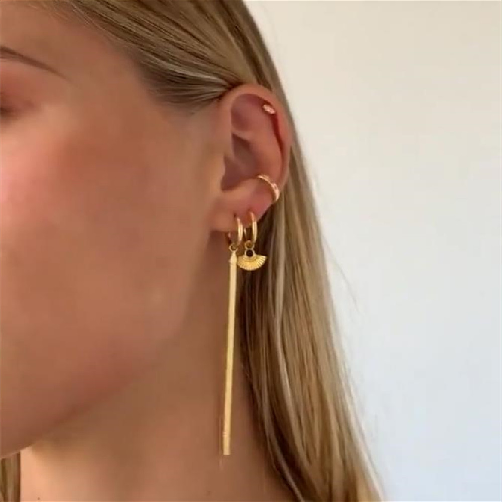 Mode Rvs Snake Chain Earring voor Vrouwen Klassieke Gouden Kleur Snake Hoop Earring Sieraden Kerstcadeau