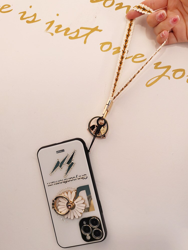 Telefoon Case Sleutelhanger Korte Polsband Mobiele Telefoon Korte Kleine Geur Gevlochten Lanyard Armband Hanger Anti-Verloren Lanyard