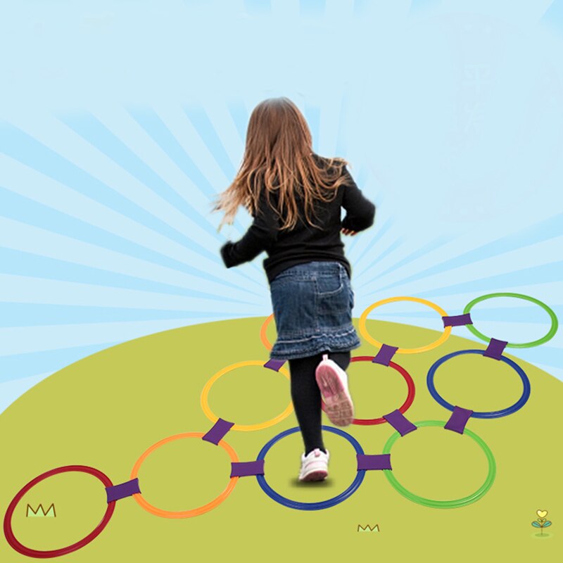 Kinderen Sport Speelgoed Hopscotch Ring Rooster Kleuterschool Leuk Spel Gevoel Training 10 Ronden 10 Gesp Ouder-kind Outdoor speelgoed