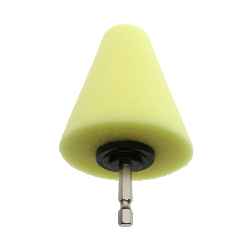 Conical Sponge Buffing Polishing Cone for Automotive Car Tire Hub Care Metal Polish Cleaning Foam Pad Sponge Polish Wheel Tool: Yellow