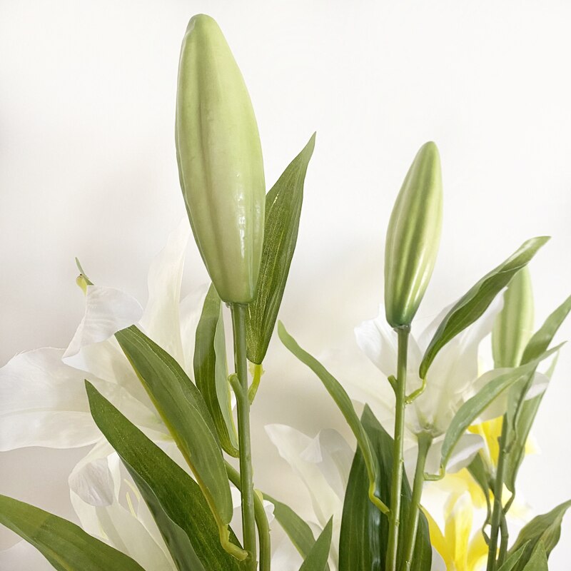 1pcs true touch Lily artificial flower lily bouquet wedding bouquet bridal home flower decoration DIY plant