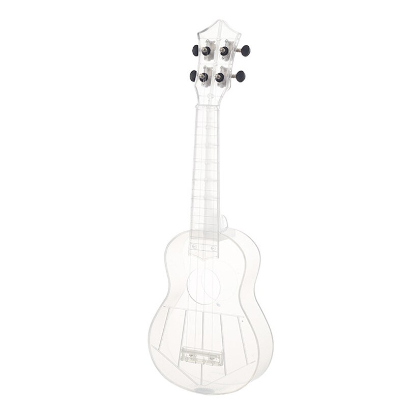 21Zoll Sopran Ukulele transparent PC Material Integral- Unibody Leicht Süssigkeit Colored 3 Saiten Gitarre: Weiß