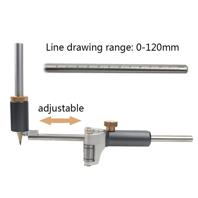 Carpenter Straight Line Arc Curve Scriber Parallel Measuring Tool Woodworking Dual-purpose Gauge Drawing Marke