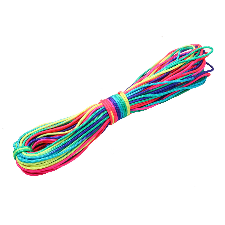 Paracorde de CAMPING arc-en-ciel 2mm en Nylon, 1 brin, corde de Camping en plein air, corde Parachute, lanière, tente: 100 feet