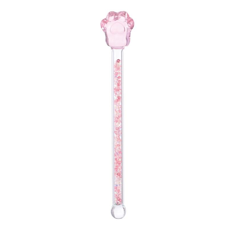 Varilla de agitación superior redonda, varilla de cristal brillante, en forma de Sakura, agitador de vino, agitador de bebidas para el hogar: 13.5cm Cat paw shape