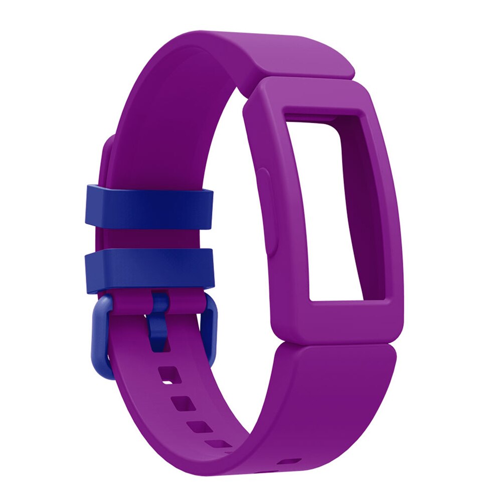 Holdbart silikone armbåndsarmbånd til fitbit inspirere hr / fitbit ace 2 smart ur udskiftning urbånd: Lilla