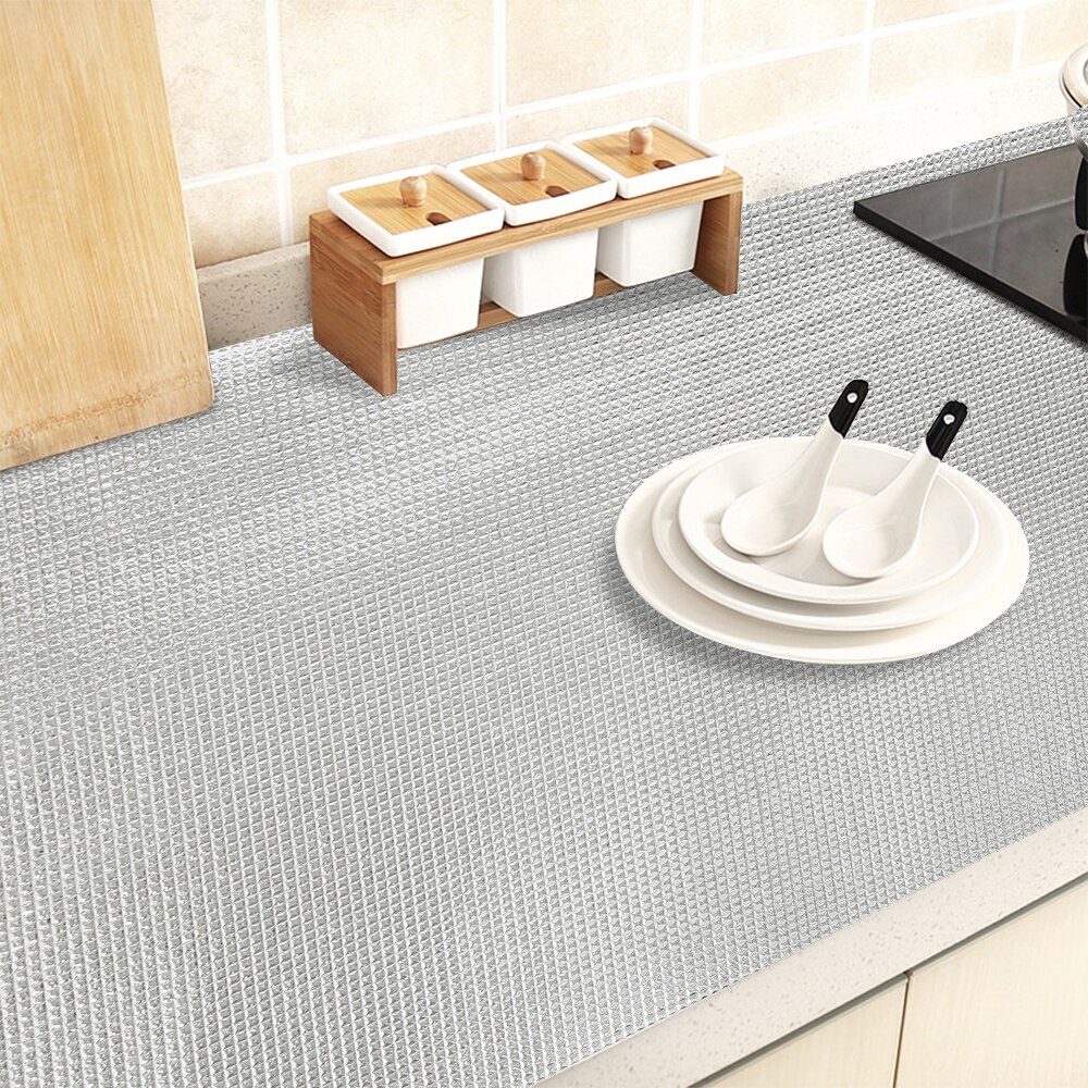 Tapete adhesivo para decoración de cocina tapete de mesa, cajones, armario, revestimiento para estante, Mantel Individual impermeable y a prueba de aceite, alfombrilla para armario, 1 rollo