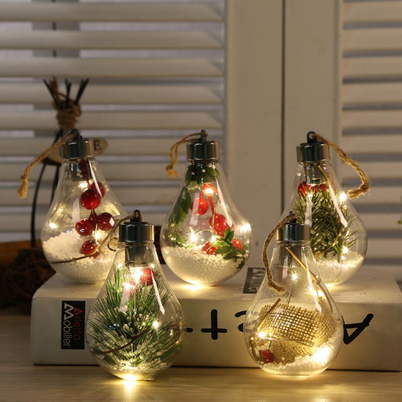 Led Transparante Kerst Ornament Kerstboom Decoratie Hanger Lamp Bal Kerst Verlichting Decoratie Xmas Led Lamp