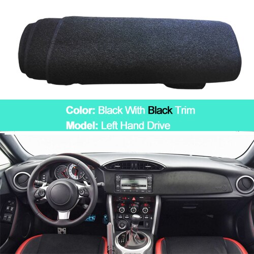 Tapis de tableau de bord intérieur de voiture pour toyota 86 gt86 ft86 subaru brz: Noir