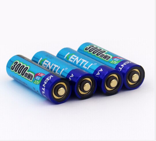 Neue Leistungsstarke KENTLI Batterie AA 1,5 V 3000mWh Polymer Lithium-li-Ion Akkus Halloween Weihnachten ect.: 4Stck Batterie