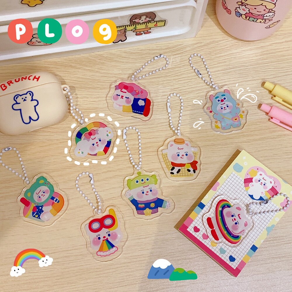 Milkjoy Bentoy Kawaii Keychain Travel Tag Girls Key Chain Bag Pendant Children Bag Accessories