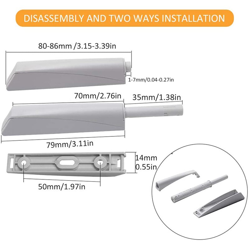 Push Latches for Cabinet 4 Pack Recessed Cabinet Push Open Latch Push Press Latch for Drawer Push Release Latch