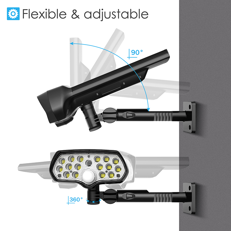 Shark LED Solar Light PIR Motion Sensor Solar Lamp Waterproof Solar Powered Spotlights Wall Lamp For Outdoor Garden Decoration