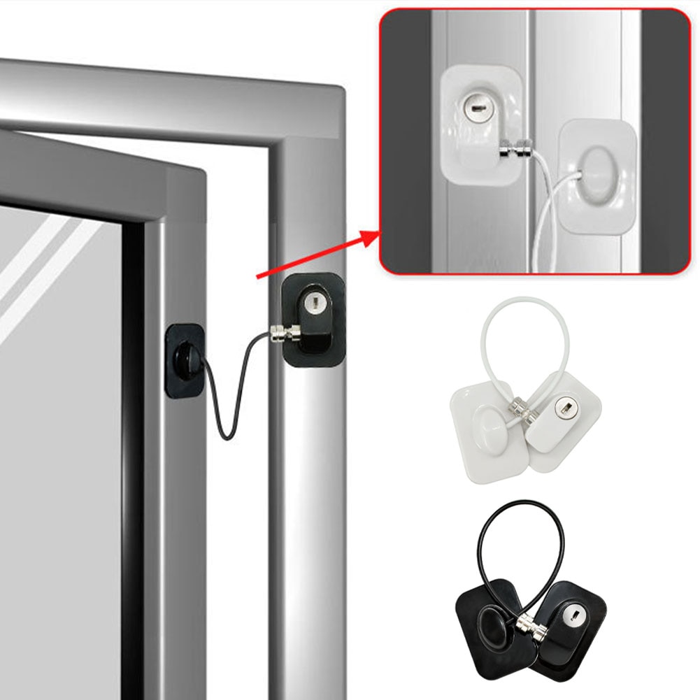 1 nøgle vindueslås babysikkerhed let installation kabinet køleskabsdør ikke borende fryser begrænser selvklæbende hjemmebørn