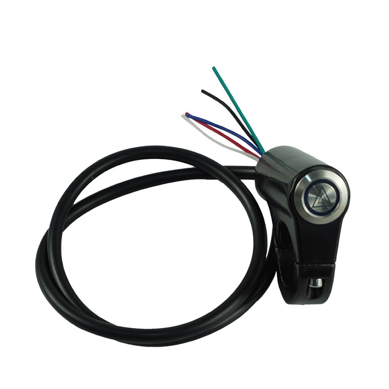 7/8 &quot; 22mm motorcykelstyr-kontakt havarilys tænd/sluk-knap dobbeltblink advarsel nødlygte signalblink med led