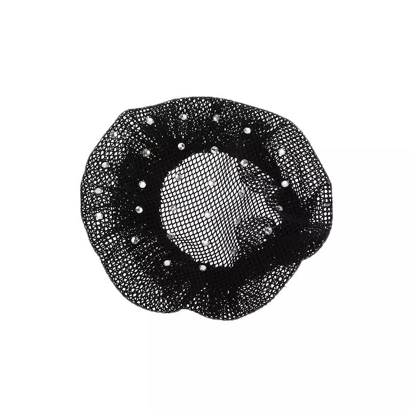 1 stück 10cm Schwarz Und Weiß Mit Bohrer Netto Unsichtbare Gittergewebe Haar Netz Weichen Perücke Gewinde tanzen Sport Haar Netz Haar Zubehör