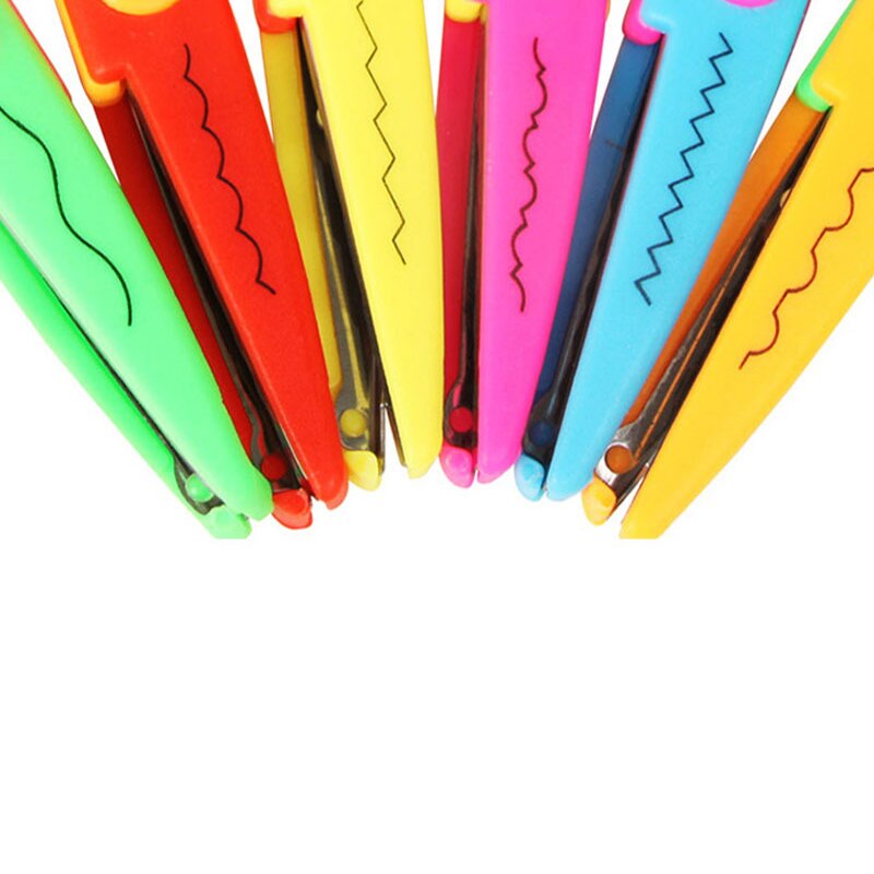 Tijeras de encaje DIY, fotos de Collage, tijeras metálicas de plástico de Color, decoración exterior de papel para diario