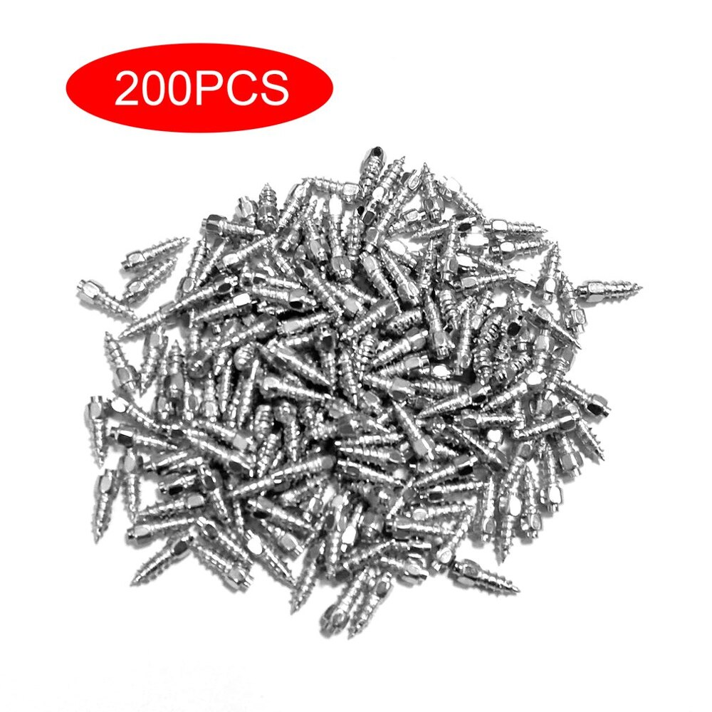 200 Pcs Non-Slip Tungsten Steel Nails Wheel Nails Durable Tire Boltsbolts For Tires Premium Car Atv Winter Emergency: Without mounting tip