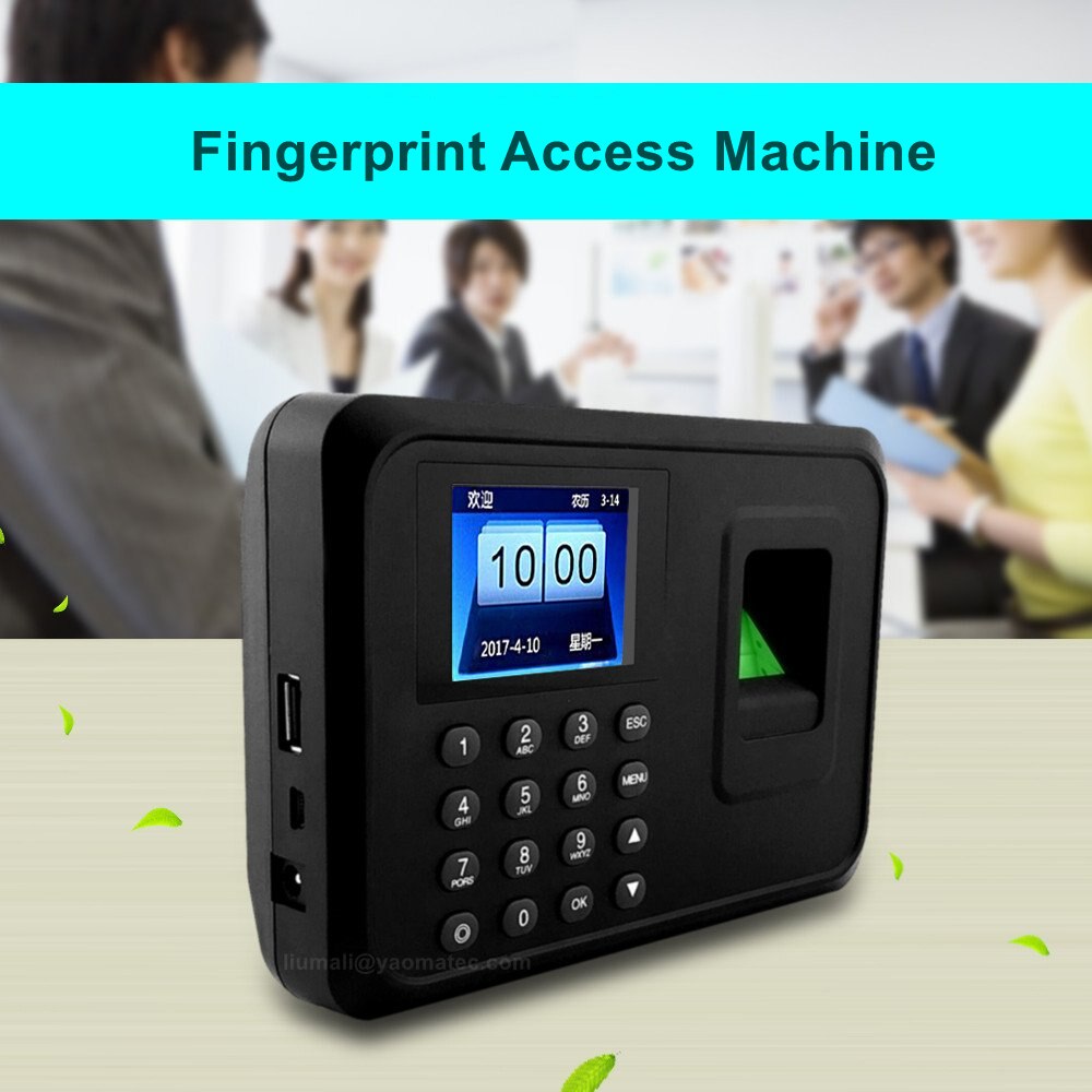 Biometrische Vingerafdruk Aanwezigheid Machine Lcd Display Usb Biometrische Dc 5V/1A Time Clock Recorder Werknemer Controleren-In reader