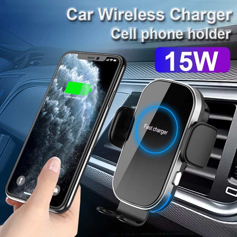 Qi Car Wireless Fast Charger Receiver Inductive Charger for iPhone 12 13 Pro Max Samsung Xiaomi Charging Phone Holder Dock 15W