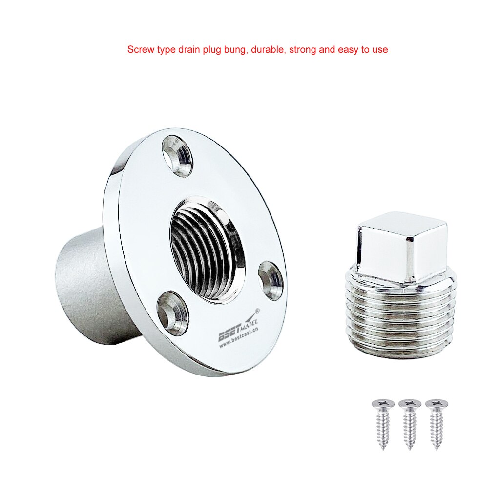 Universal 25mm Stainless Steel 316 Boat Garboard Drain Plug Bung Hole Drainage Marine Dinghy Transom Hardware Accessories